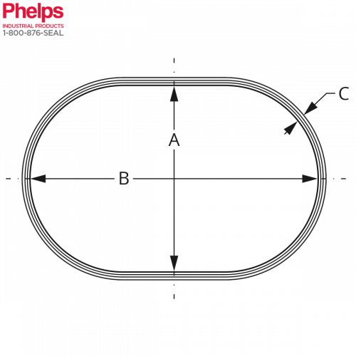 Phelps Spiral Wound Gasket Boiler Gasket - Obround Shape