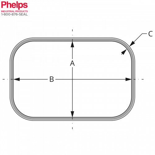 Phelps Spiral Wound Gasket Boiler Gasket - Rectangle Shape Phelps Spiral Wound Gasket Boiler Gasket - Rectangle Shape